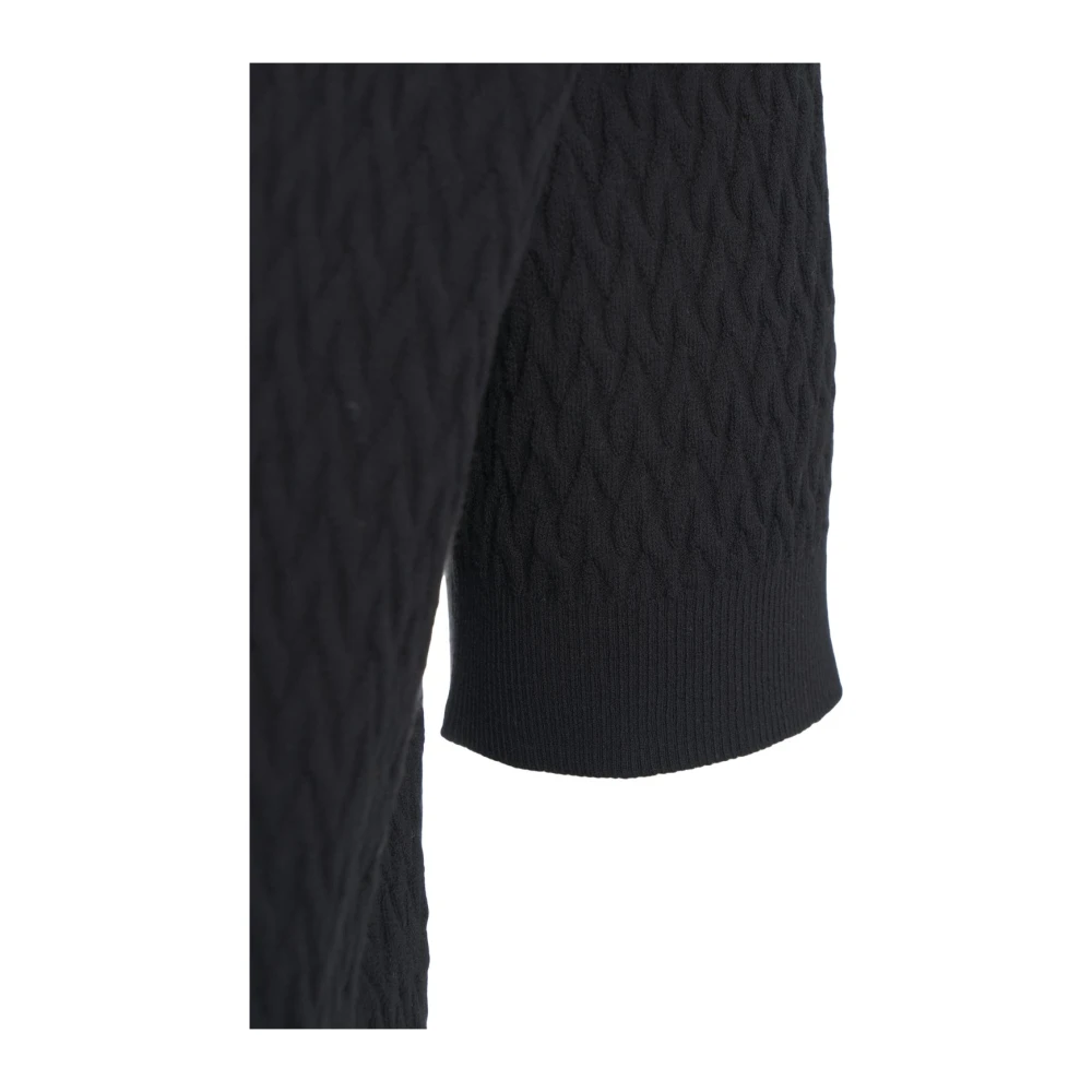 Paolo Pecora Zwart Gebreid Poloshirt Stijlvol Casual Black Heren