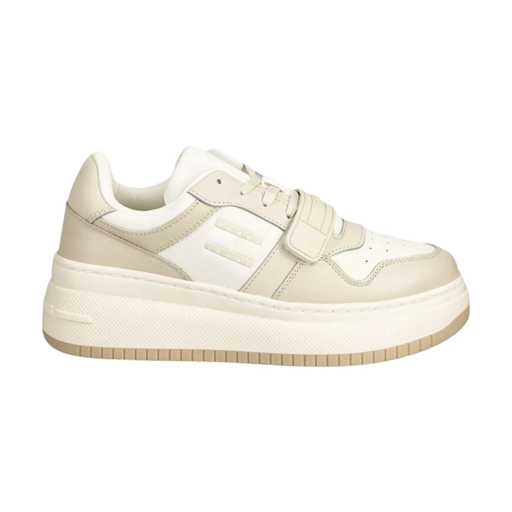 Tommy Jeans Retro Läder Sneakers Beige, Dam