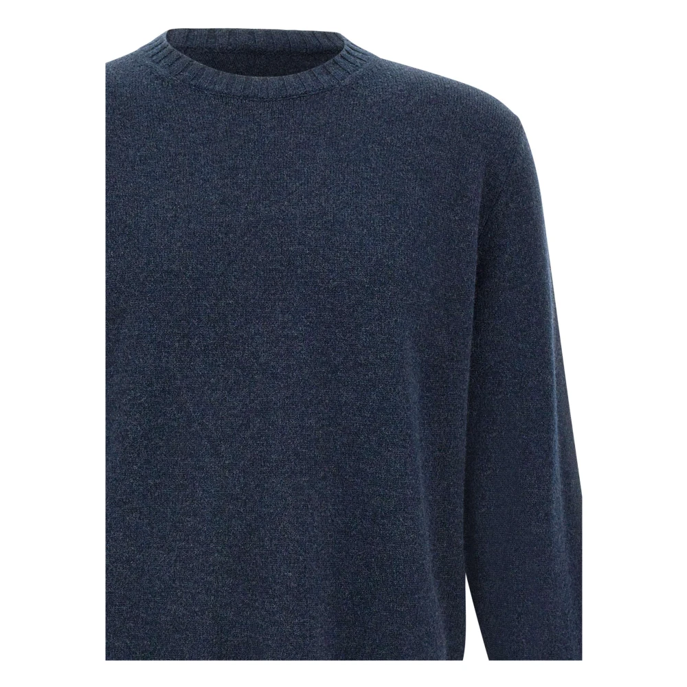 Filippo De Laurentiis Blauwe Wol Kasjmier Crew Neck Sweater Blue Heren
