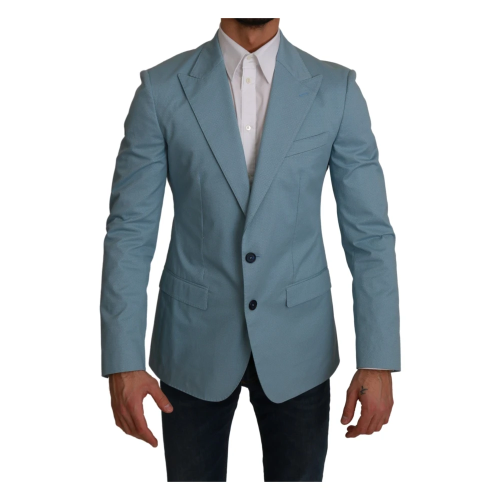 Dolce & Gabbana Men's Blue Fantasy Pattern Slim Fit Blazer