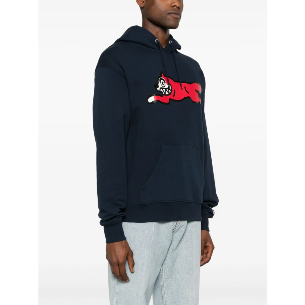 Icecream Blauwe Sweater met Running Dog Print Blue Heren