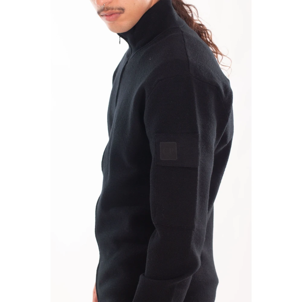 C.P. Company Cardigan van extrafijne wol met rits Black Heren