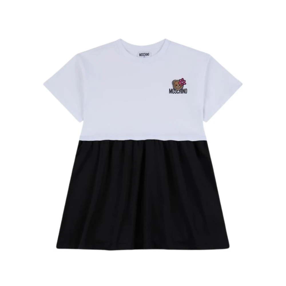 Moschino Black Dresses, Female, 5 Y, Teddy Bear Cotton Dress