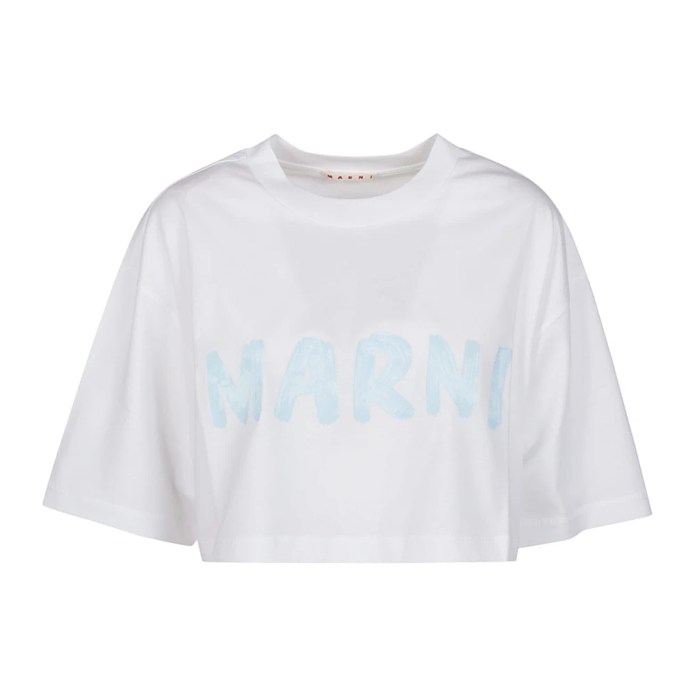 Marni Witte Cropped T-Shirt Lily Stijl White Dames