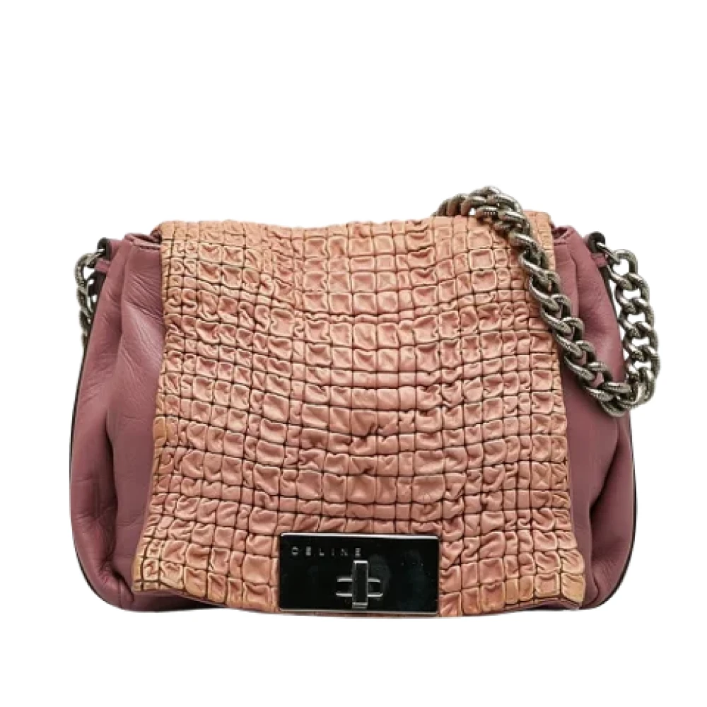 Celine Vintage Pre-owned Leather celine-bags Pink Dames
