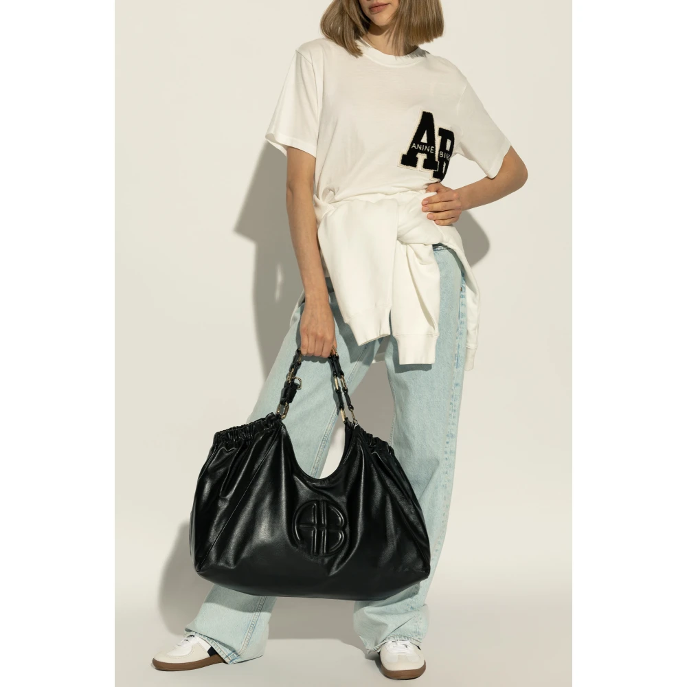 Anine Bing T-shirt met logo White Dames