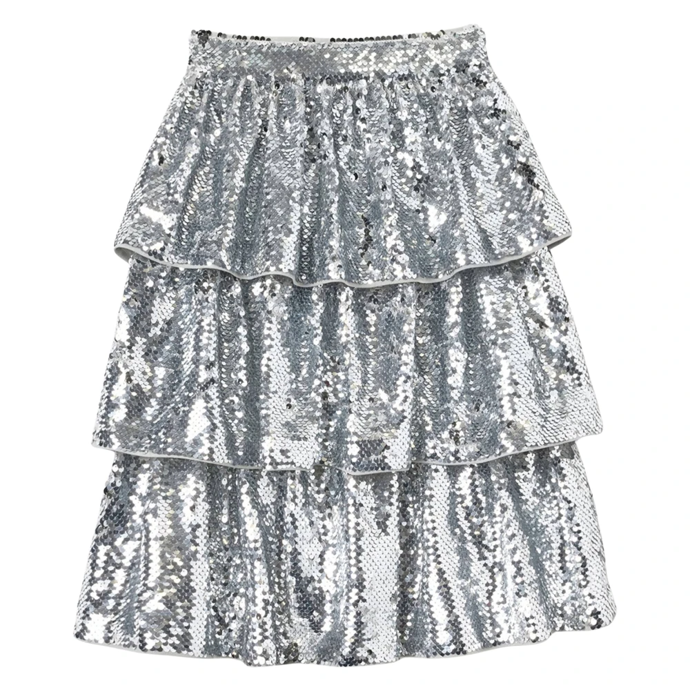 Self Portrait Sequin Tiered Skirt - Female - Kids Skirts - Gray - 8 Y - Kids