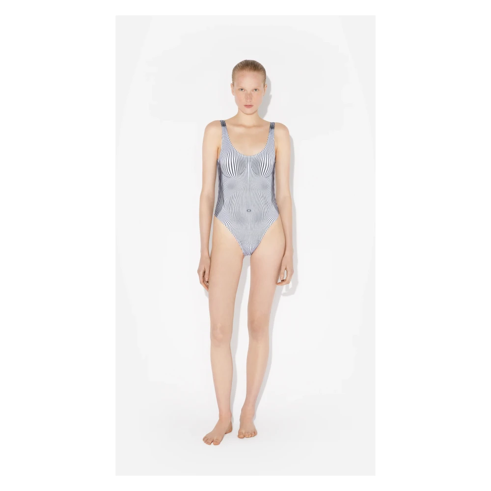 Jean Paul Gaultier Gestreepte Body Top in Wit White Dames