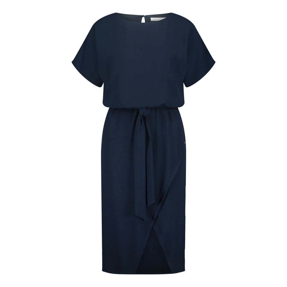 Betty & Co Gerimpeld Jersey Jurk Blue Dames
