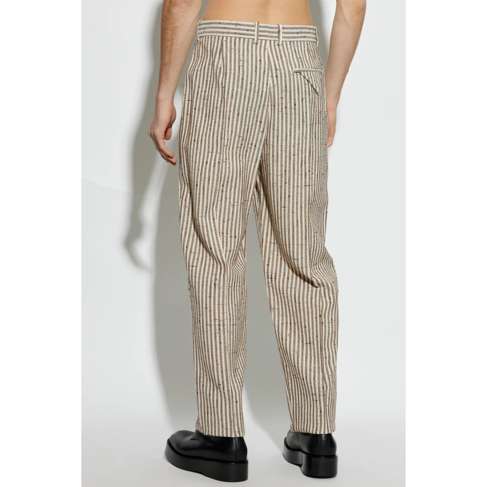Bottega Veneta Broek met gestreept patroon Beige Heren