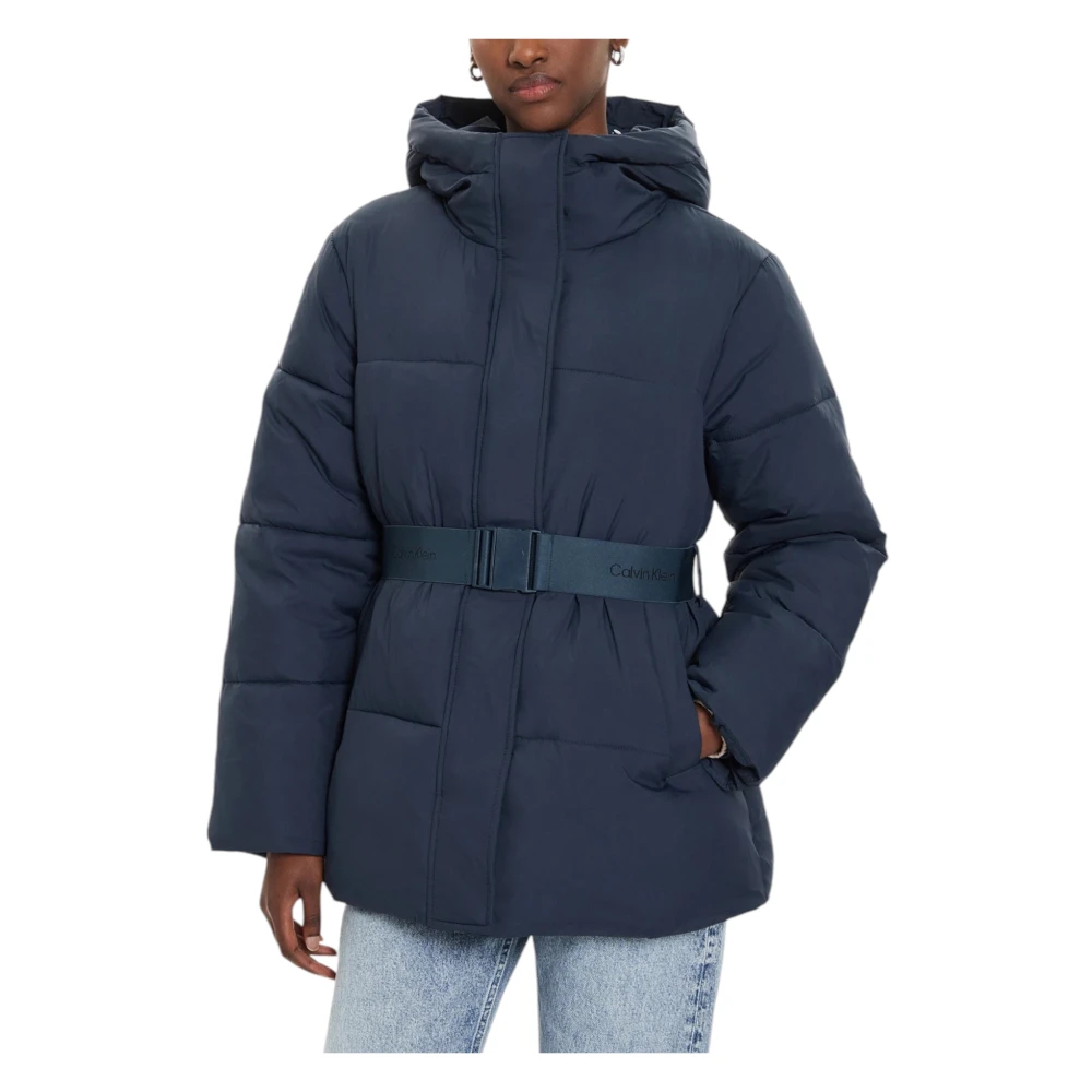 Calvin Klein Jeans Blauwe Coltrui Hoodie met Zakken Blue Dames