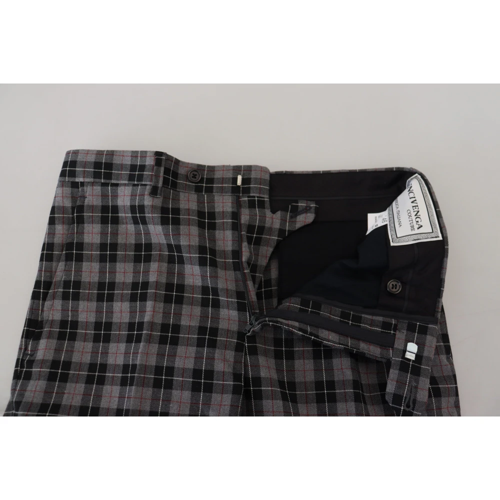 Bencivenga Elegante Grijze Geruite Heren-Chino's Gray Heren