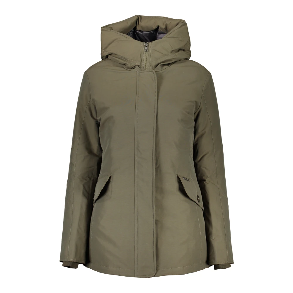 Woolrich Groene Parka Jas met Capuchon Green