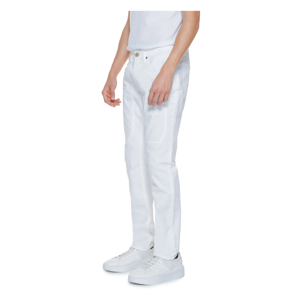 Jeckerson Witte katoenen broek met rits White Heren