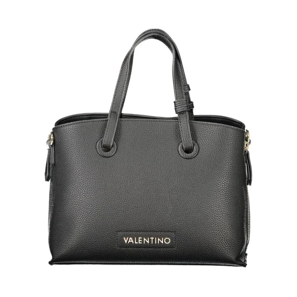 Valentino Women's Black Handbags, One Size, Expandable Polyethylene Handbag With Adjustable Shoulder Strap And Dual Compartments