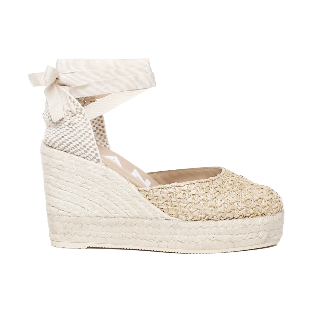 Manebí Beige Espadrillos Sandaler med Ankel Snörning Beige, Dam