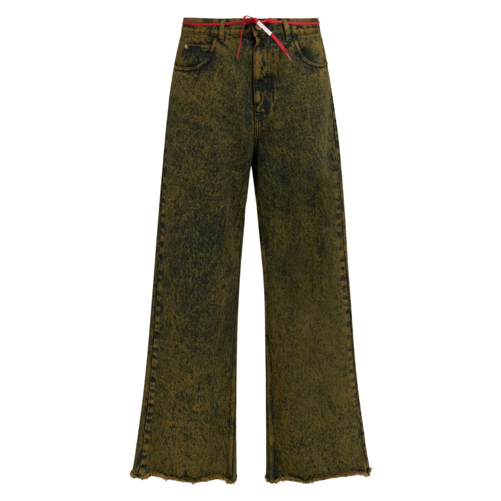 Marni Marble-dyed denim flared jeans Green Heren