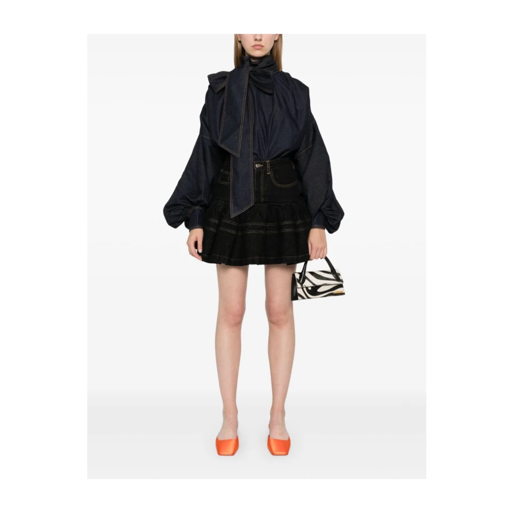 Zimmermann Denim Shirt Illustration Blouse Sky Blue Dames