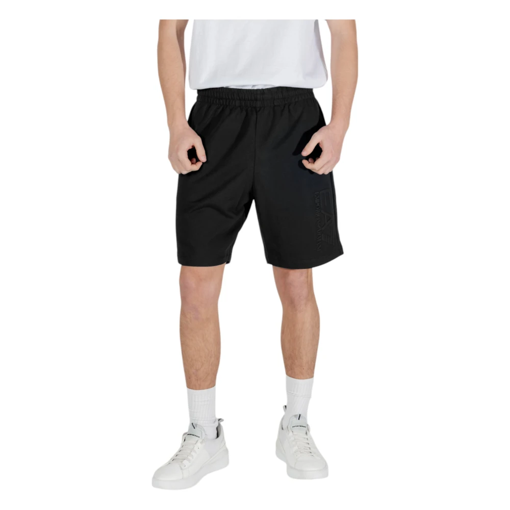 Emporio Armani EA7 Sportieve Bermuda Shorts voor Mannen Black Heren