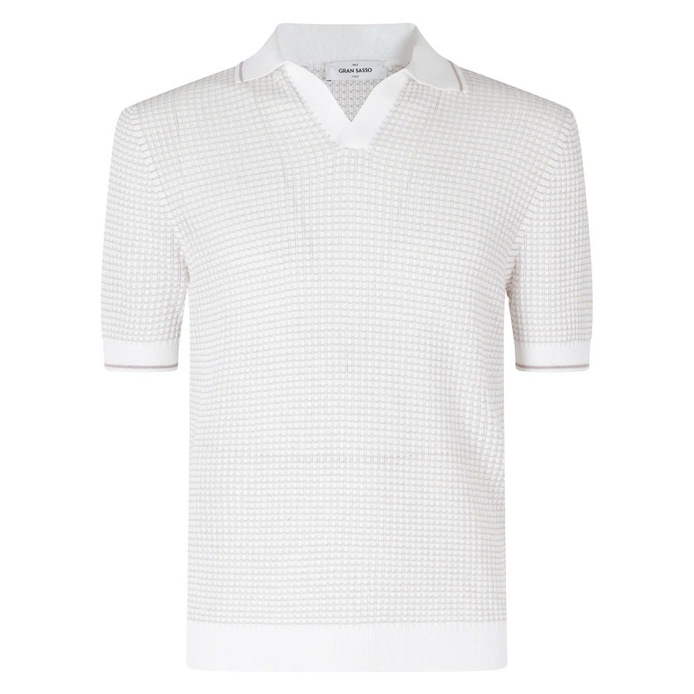 Gran Sasso Homme Blanc - Maglia Polo Skipper Mm Operata - Pulls - Taille: 2XL