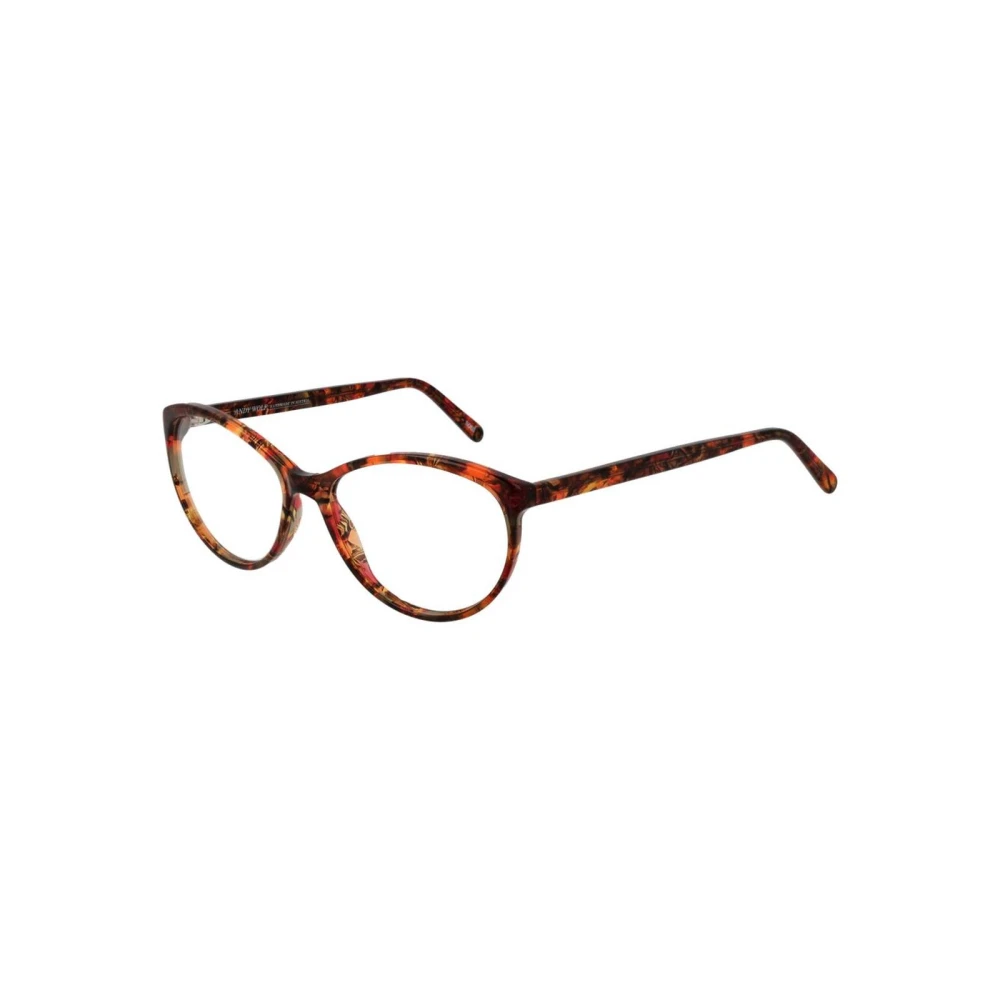 Andy Wolf Unisex Brown Stylish Cat Eye Optical Frames With Case