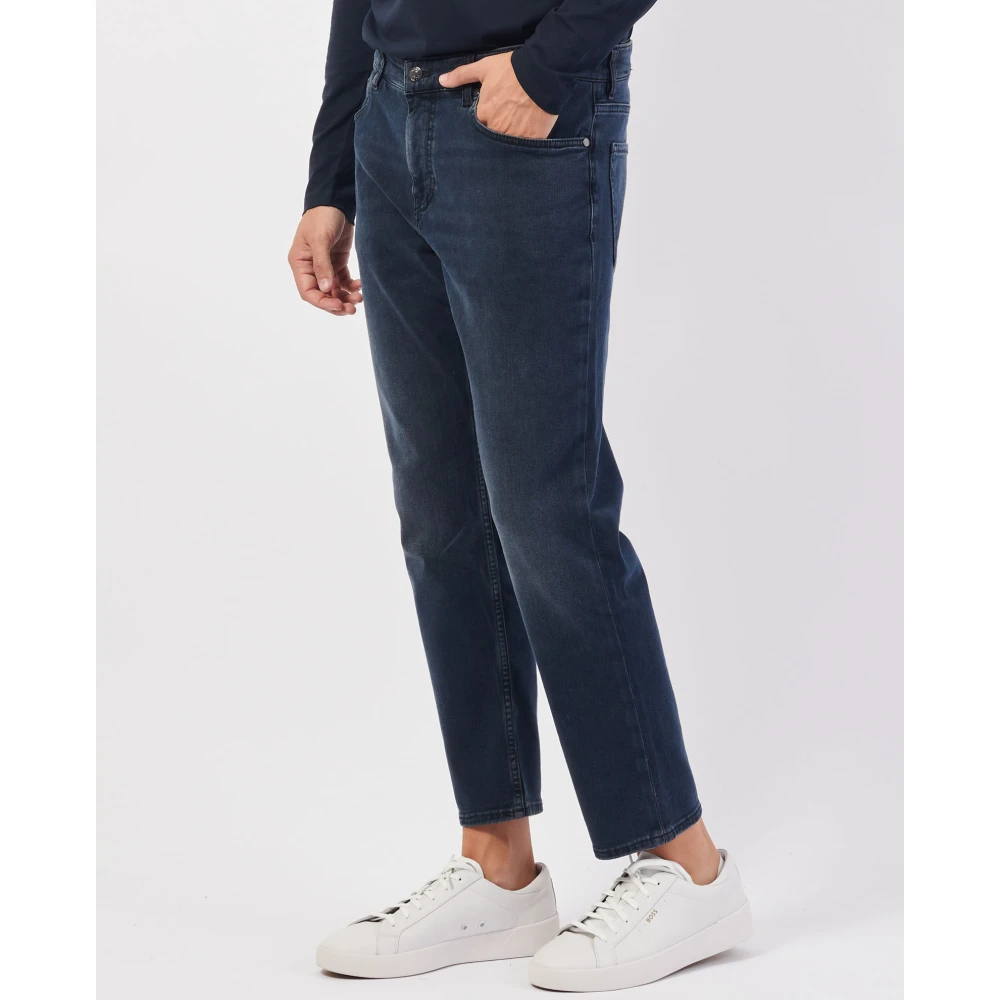 Hugo Boss Blauwe Regular Fit Tapered Leg Jeans Blue Heren