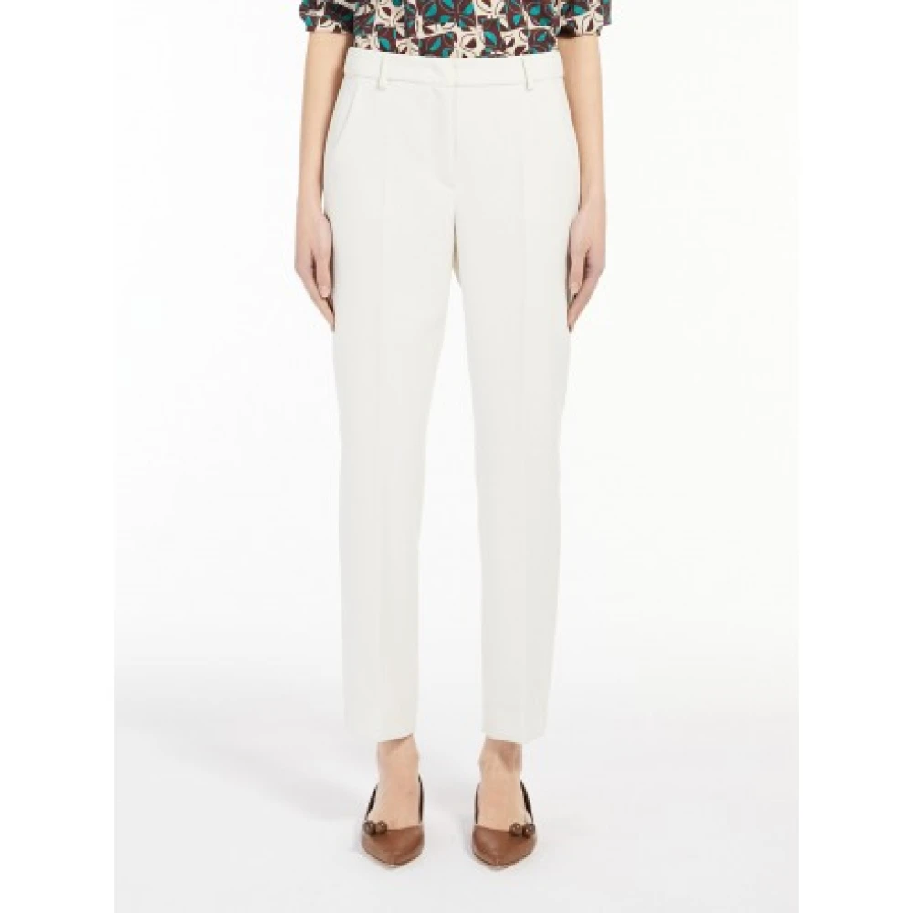 Max Mara Klassieke Straight Leg Broek White Dames
