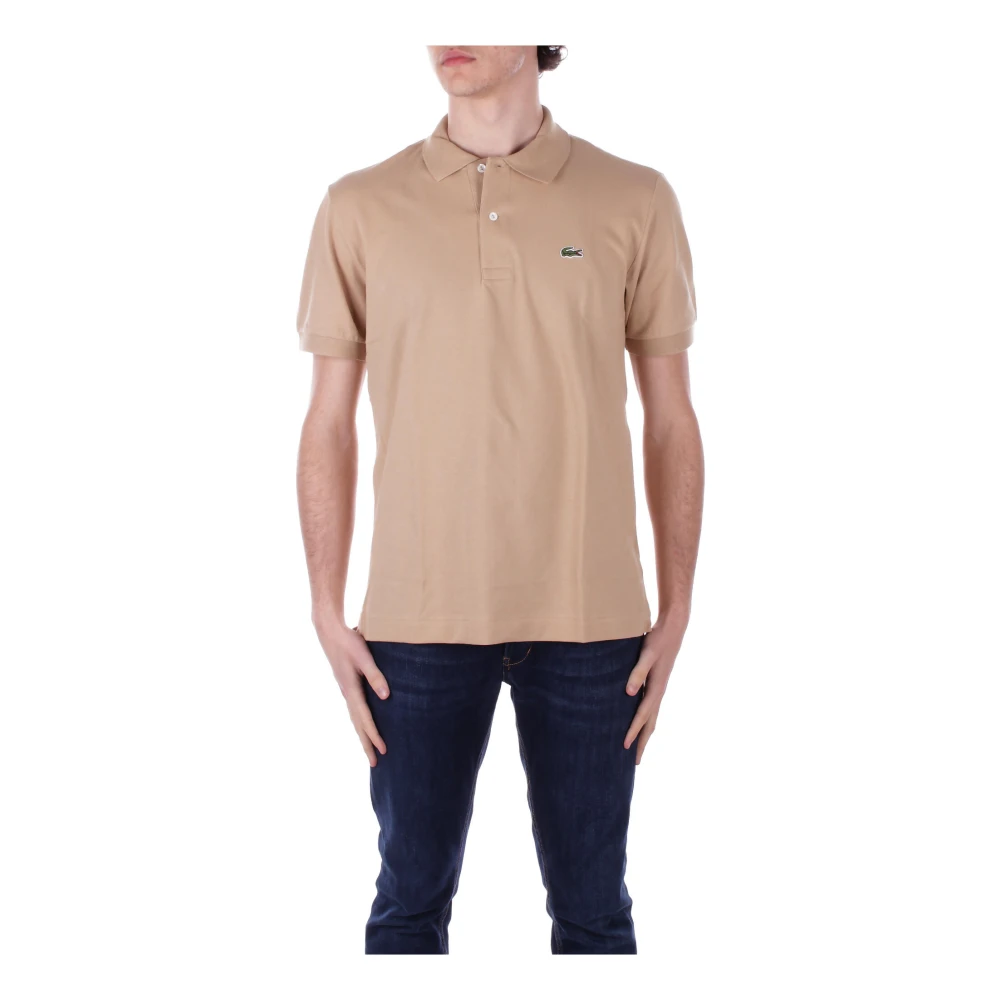 Lacoste Beige T-shirts en Polos met Front Logo Beige Heren