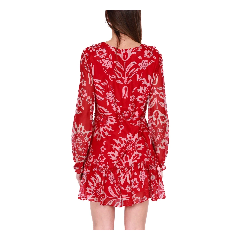 Liu Jo Korte Georgette Zijden Jurk Fantasie Print Multicolor Dames