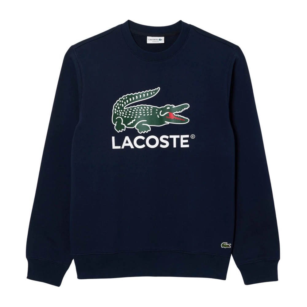 Lacoste Heren Corduroy Sweatshirt met Front Logo Print Blue Heren