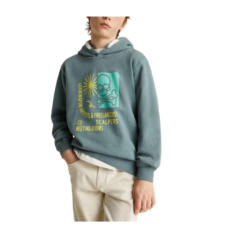 Scalpers Barns Moderna Hoodie med Levande Tryck Multicolor, Pojke