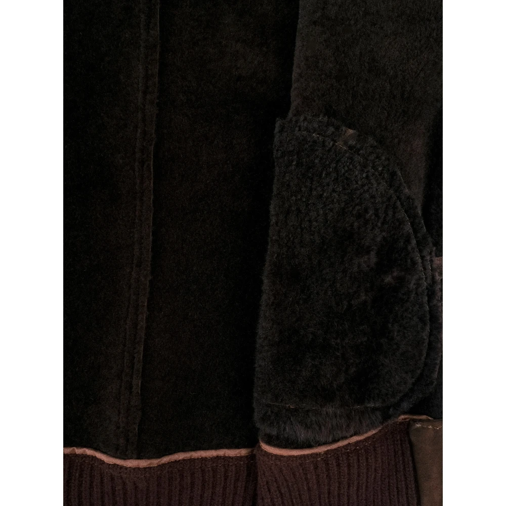 Giorgio Brato Shearling Bomber Jas Brown Heren