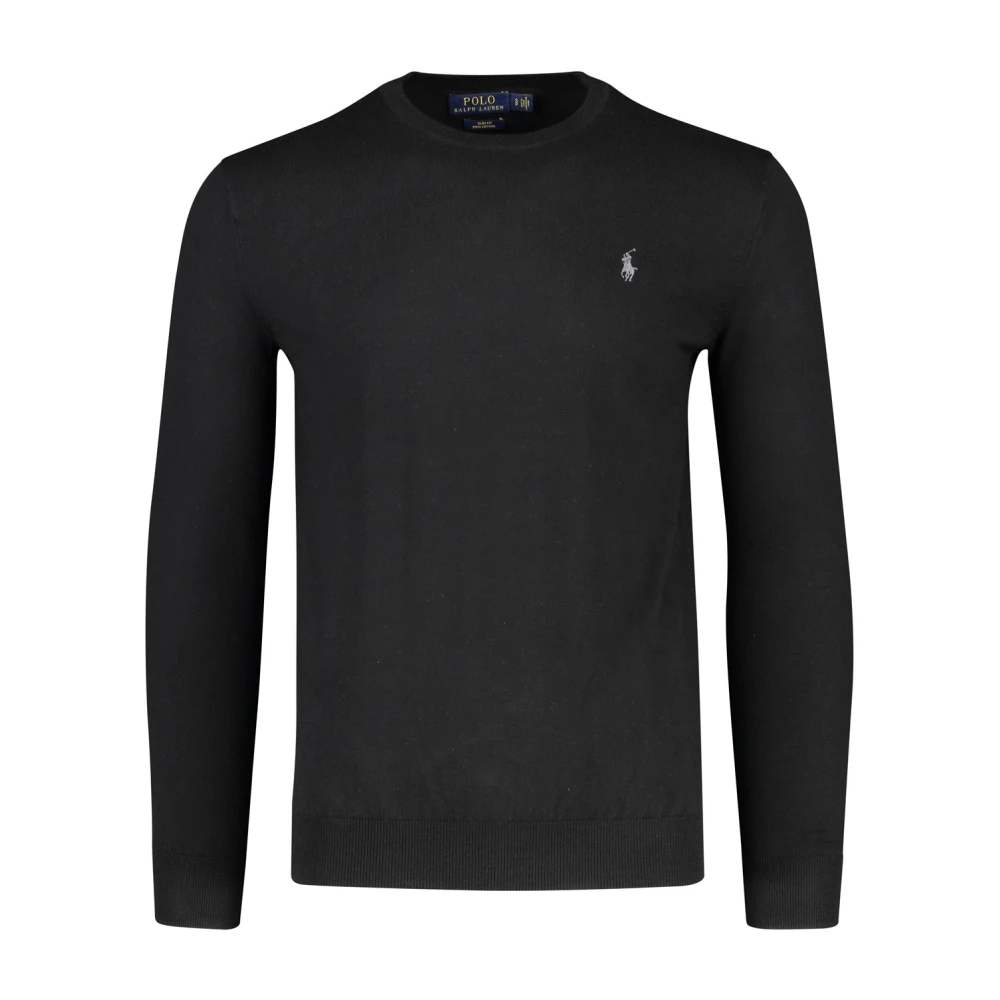 Polo Ralph Lauren Men's Black Round-Neck Knitwear, 2XL, Round-Neck Knitwear