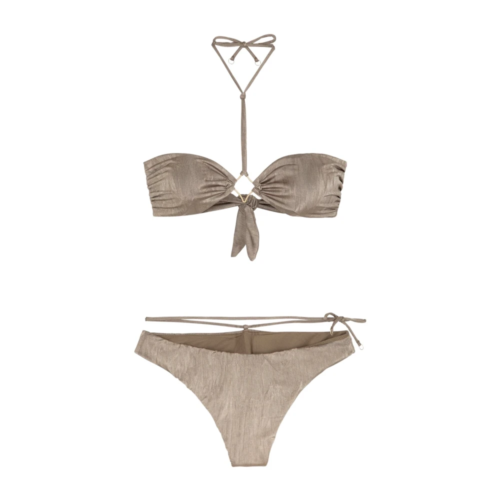 Me-Fui Strapless Bikini Set met Vaste Zijband Gray Dames