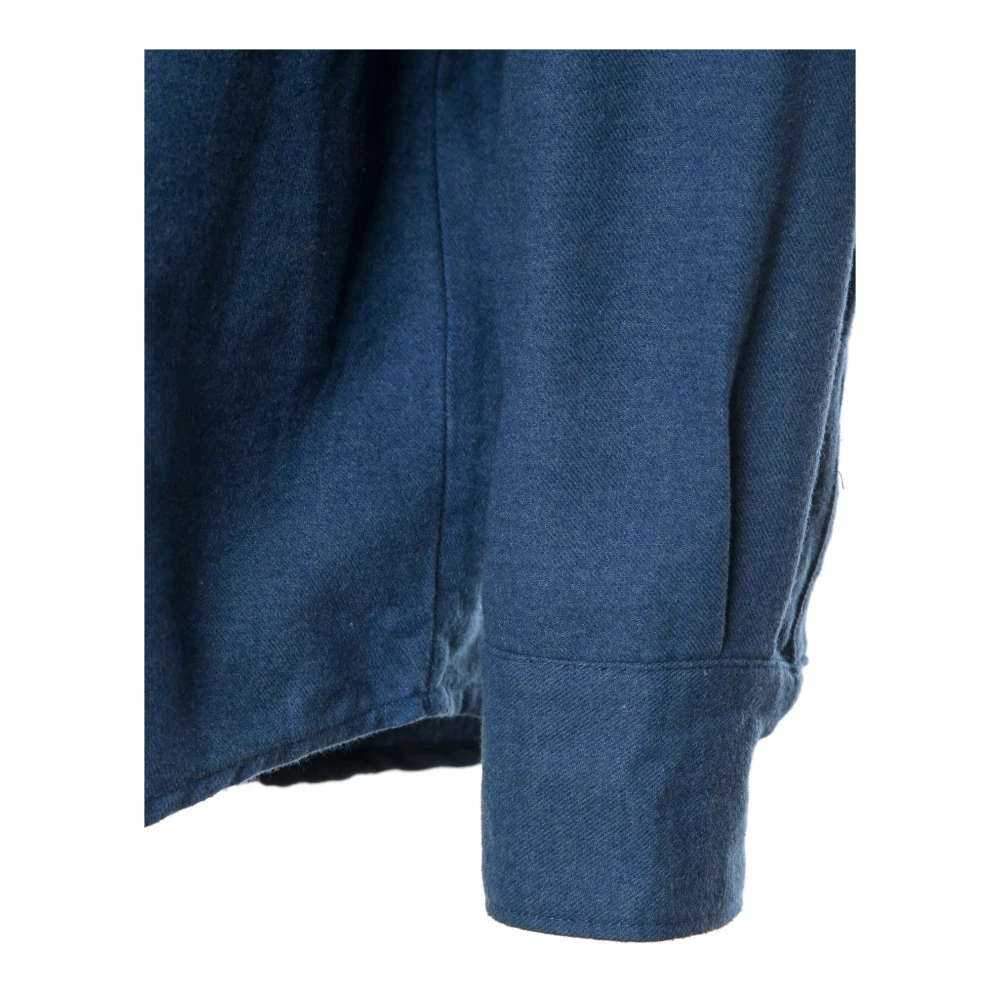 American vintage Oversized Shirt met Klassieke Kraag Blue Heren