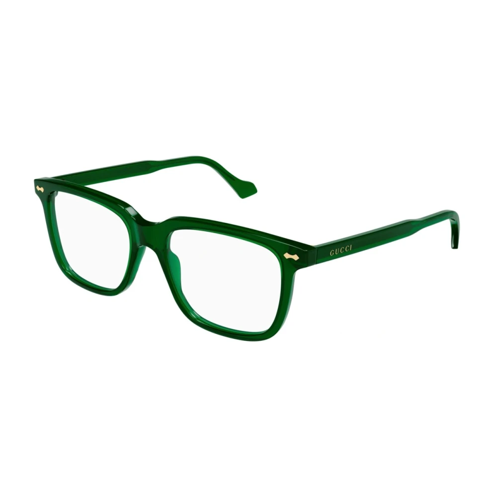 Gucci Herrglasögon med fyrkantig acetatram i grön transparent Green, Herr