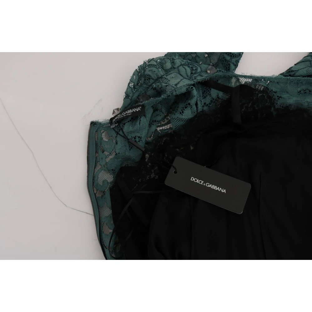 Dolce & Gabbana Groene Kristalversierde Etuijurk Green Dames