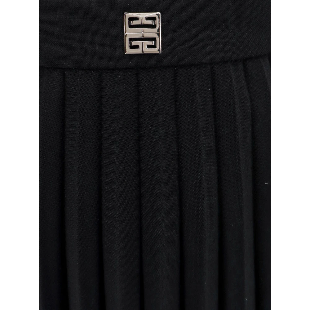 Givenchy Geplooide wollen rok Black Dames
