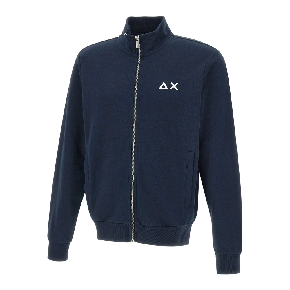 Sun68 Men's Blue Zip-Throughs, S, Track Zip Basic Fleece
