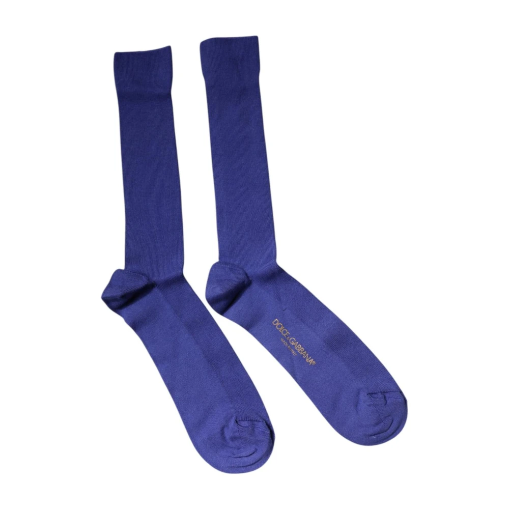Dolce & Gabbana Men's Purple Cotton Logo Socks - Socks - One Size - Underwear