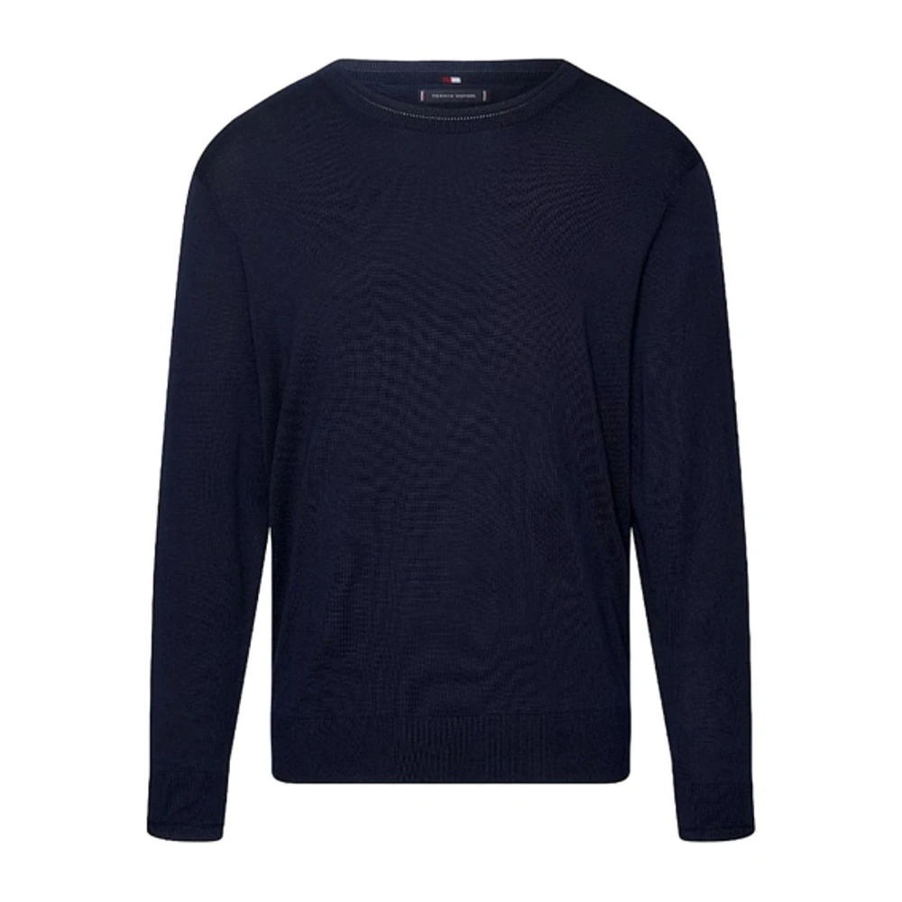 Tommy Hilfiger Men's Blue Maglia - Round-Neck Knitwear - S - Knitwear