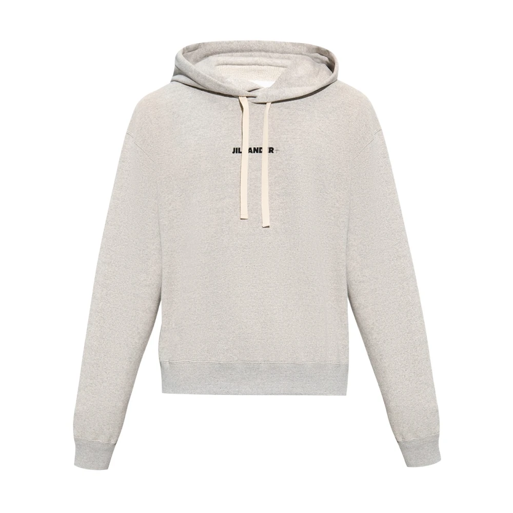 Jil Sander Men's Gray Logo-Printed Hoodie - Hoodies - Xl - Sweatshirts & Hoodies