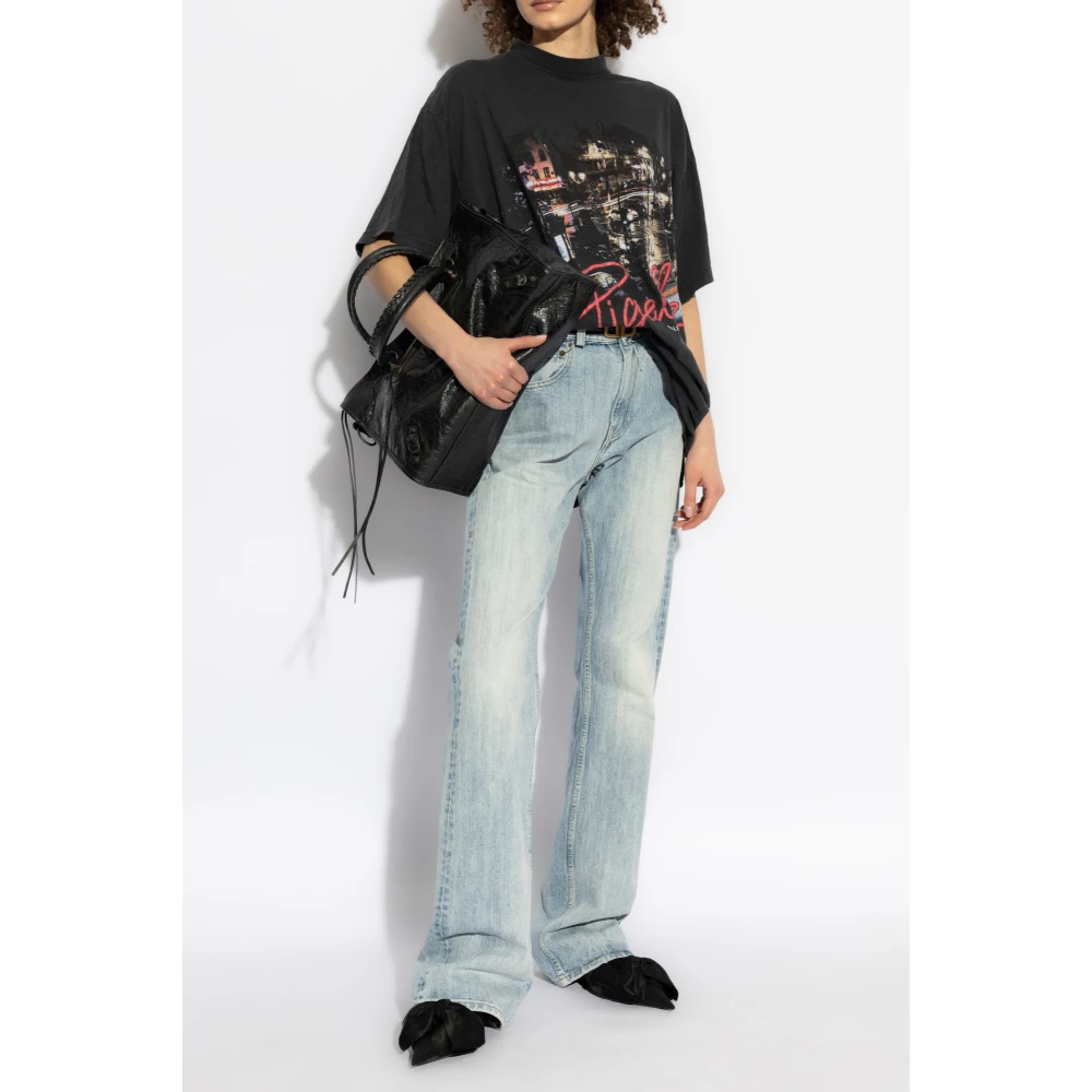 Balenciaga T-shirt met print Black Dames