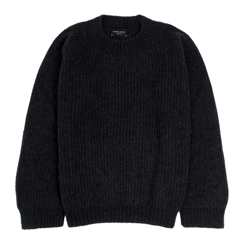 Roberto Collina Bouclette Crew Neck Sweater Black Heren