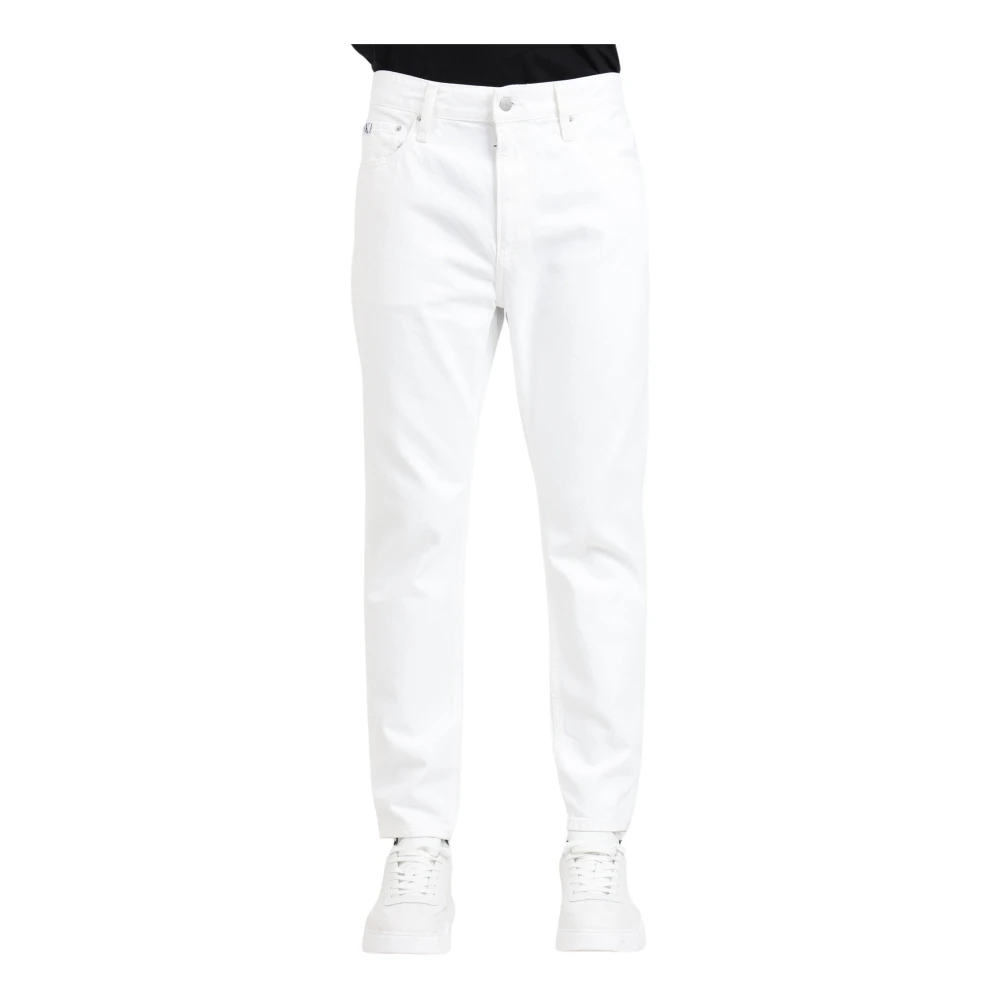 Calvin Klein Witte Katoenen Dad Jeans 5-Pocket Ontwerp White Heren