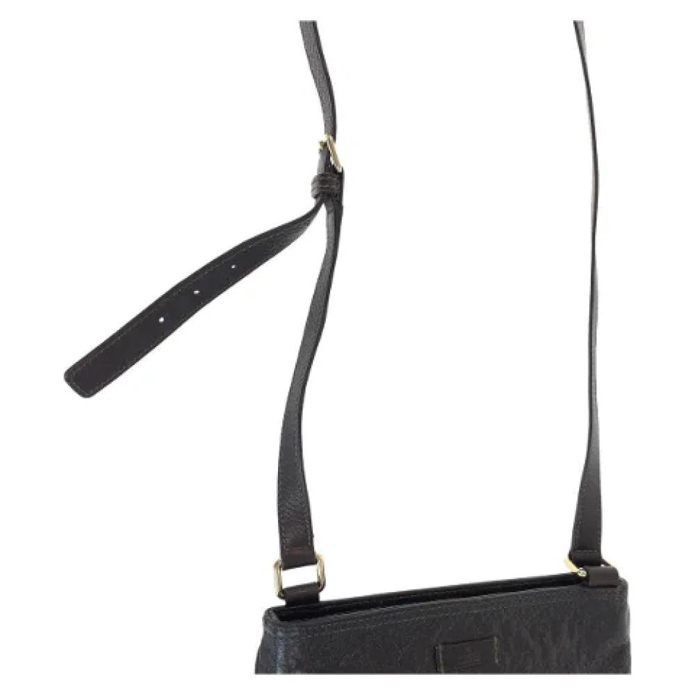 Gucci Vintage Pre-owned Leather crossbody-bags Brown Dames