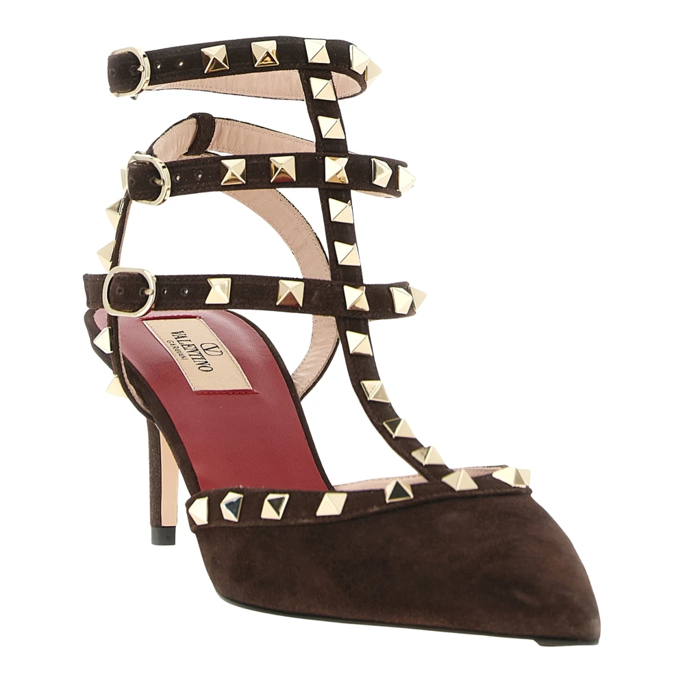 Valentino Garavani Brown Heeled Mules, Female, 6 1/2 Uk, Rockstud Pump