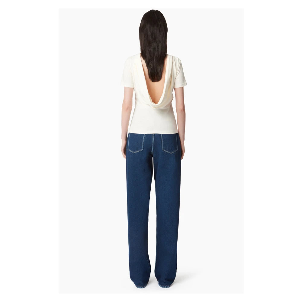 Nina Ricci T-Shirt MET Plunge Draped White Dames
