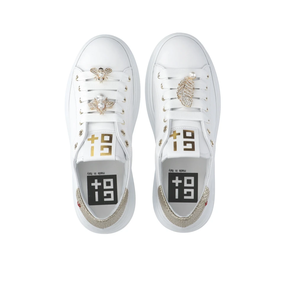 Gio+ Dames Leren Sneakers White Dames