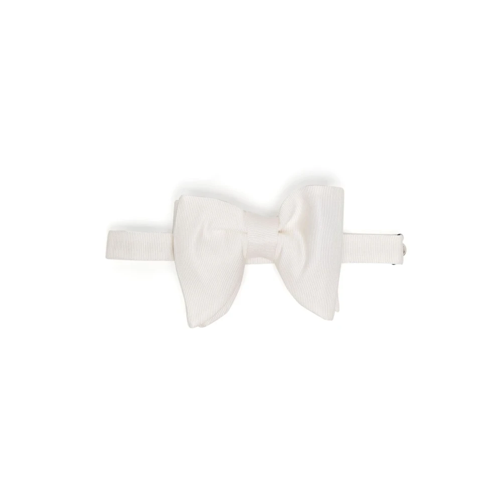 Tom Ford Bow Ties, Male, One Size, Srl002-Sps04 Grosgrain Bow Tie White